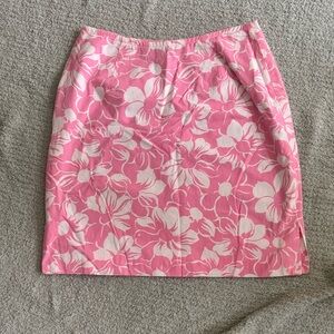Casual Corner Pink and White Mini Pencil Skirt